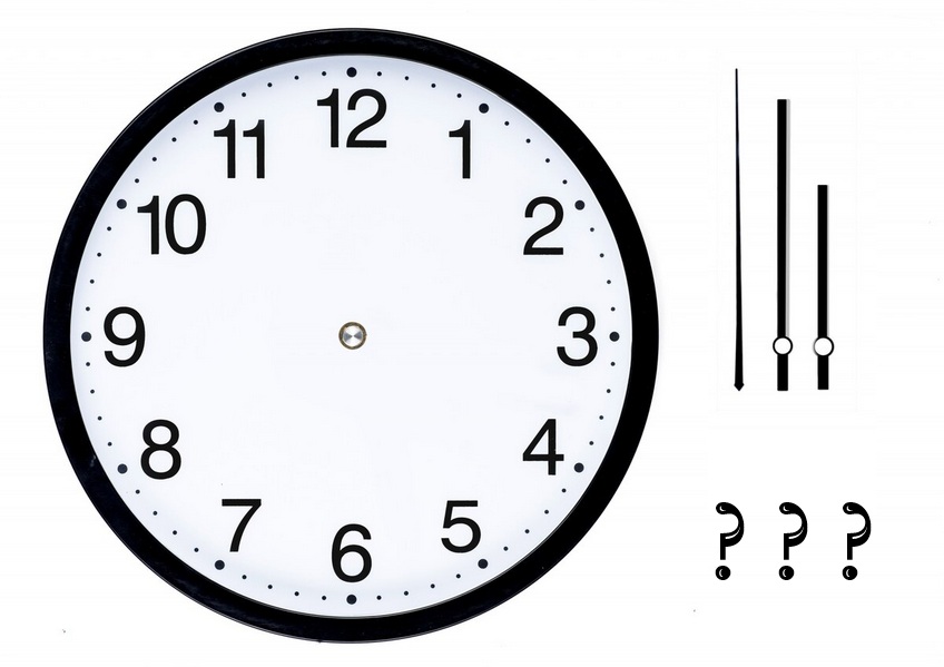 Une horloge où l'heure n'est pas lisible